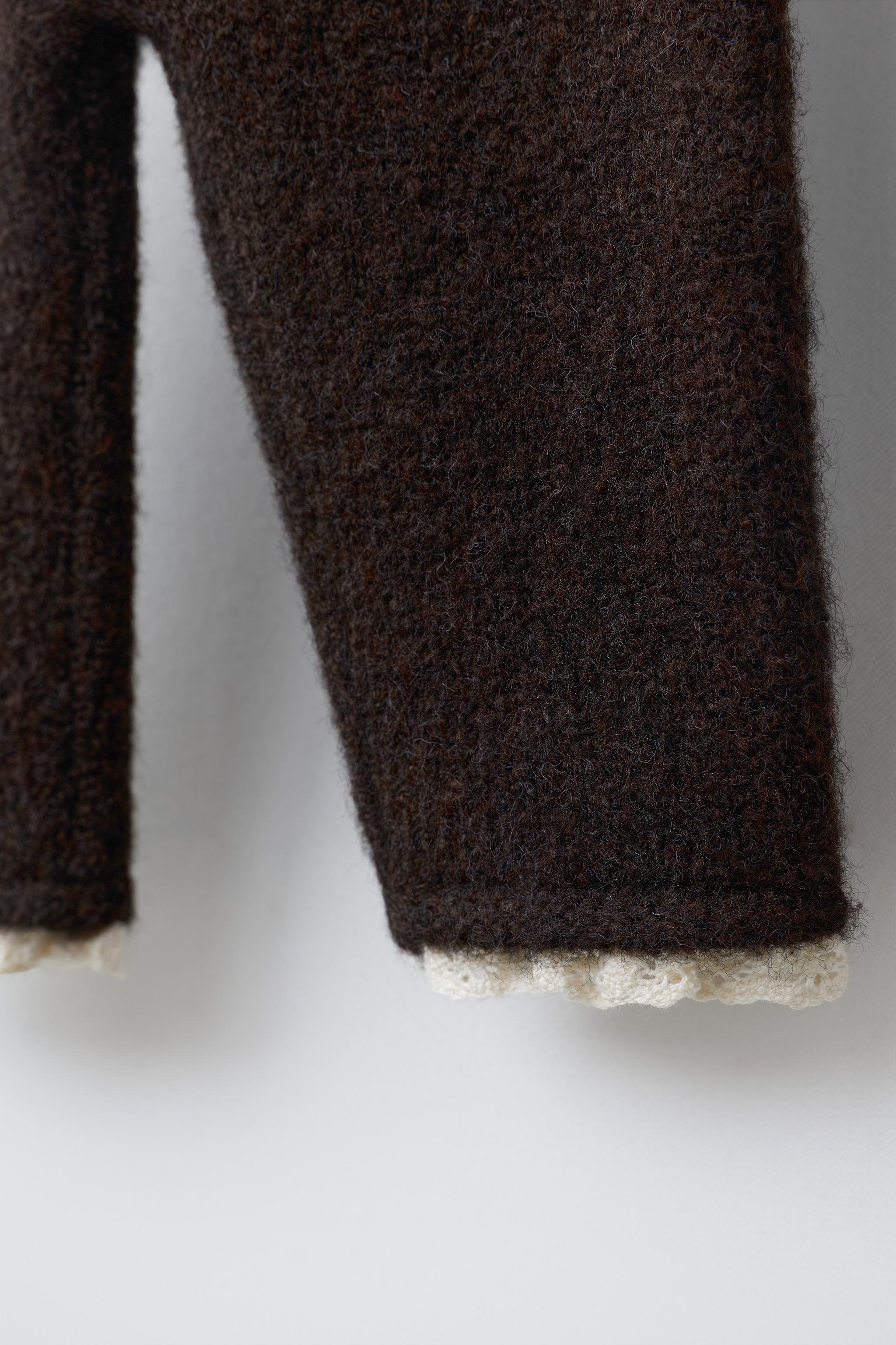 LACE TRIM KNIT LEGGINGS